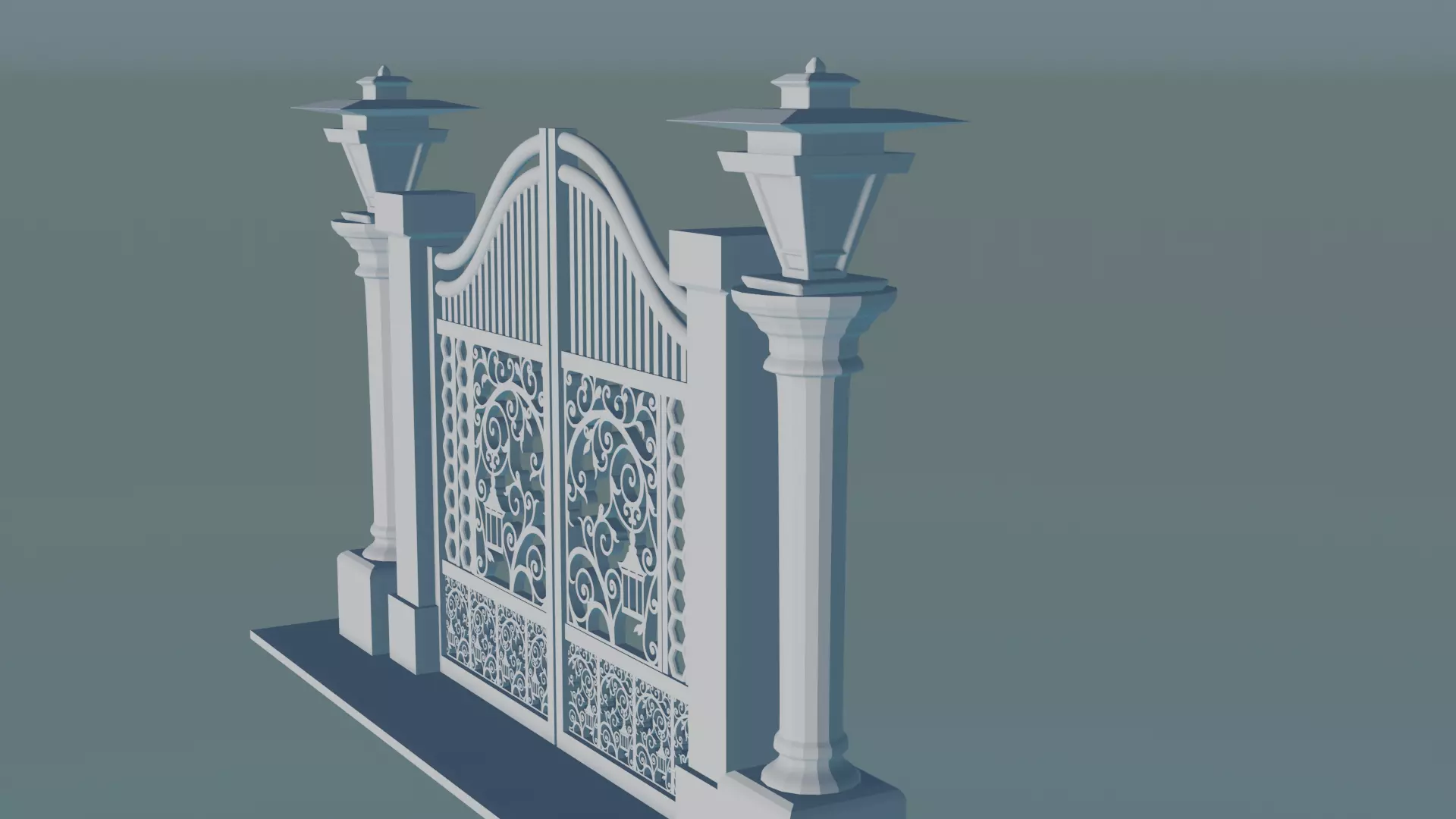 Gateway Exterior Gate 3D model 3D print model_0