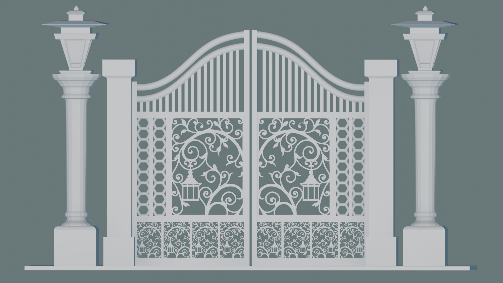 Gateway Exterior Gate 3D model 3D print model_3