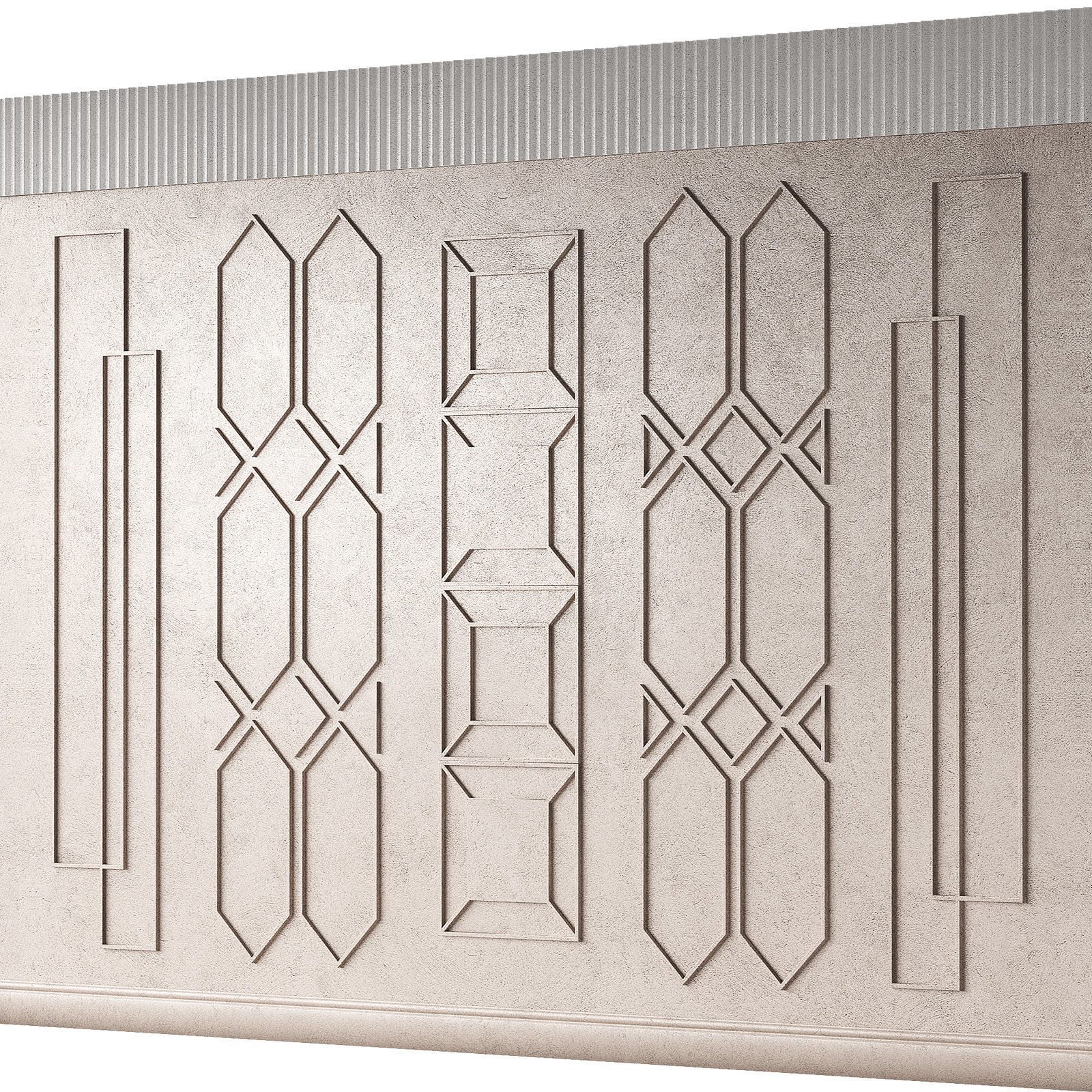 Wall composition with moldings Modern minimal geometric pattern 3D model_1