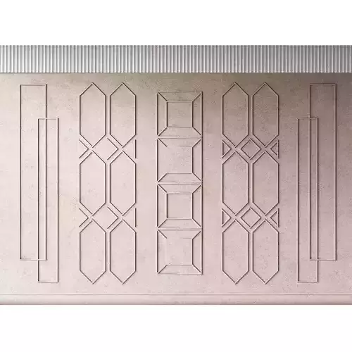 Wall composition with moldings Modern minimal geometric pattern