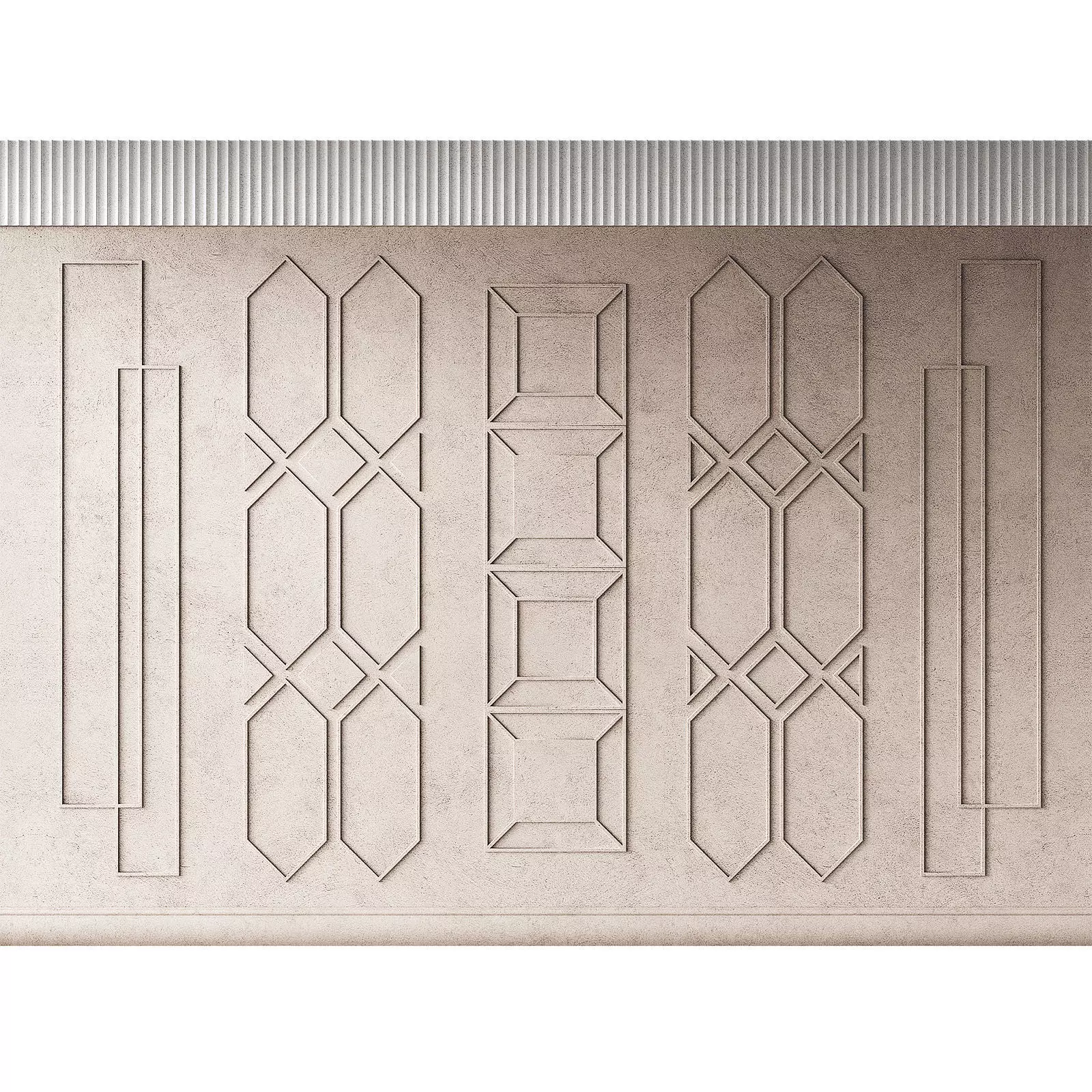 Wall composition with moldings Modern minimal geometric pattern 3D model_0