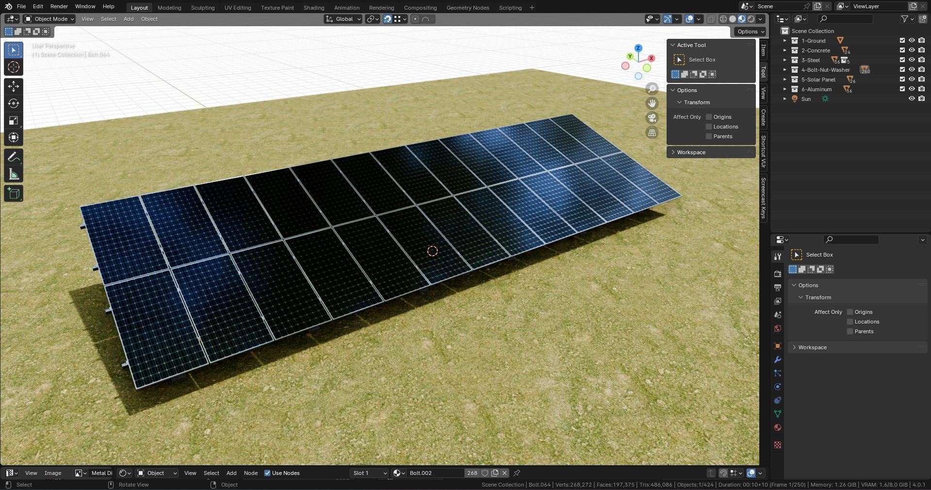 Solar Panel Steel Construction Type 22 3D model_26