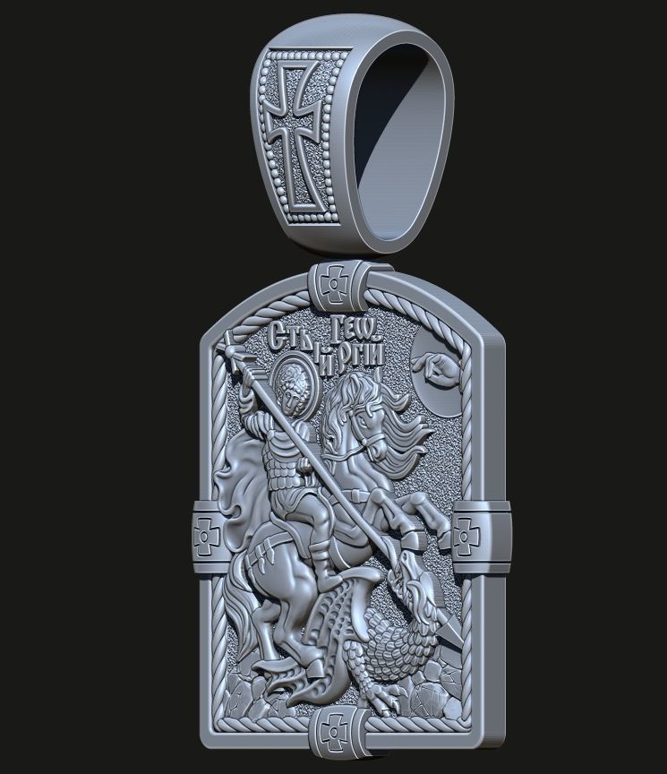 ORTHODOX PENDANT WITH ST GEORGE THE VICTORIOUS Printable Model 3D print model_8