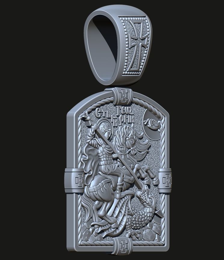 ORTHODOX PENDANT WITH ST GEORGE THE VICTORIOUS Printable Model 3D print model_7