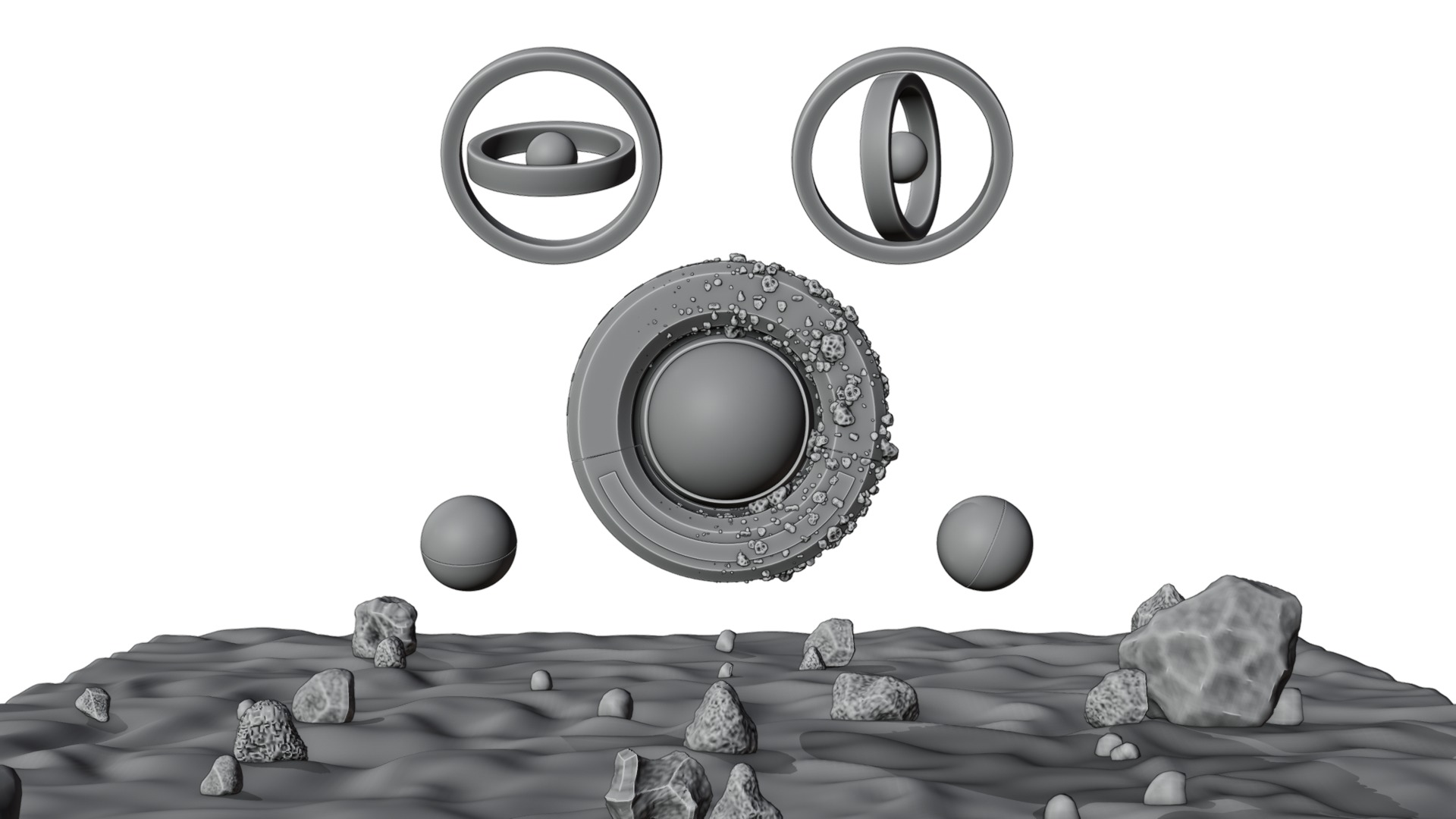 Sci-fi Hardsphere Low-poly 3D model_9