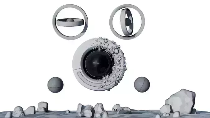 Sci-fi Hardsphere Low-poly 3D model