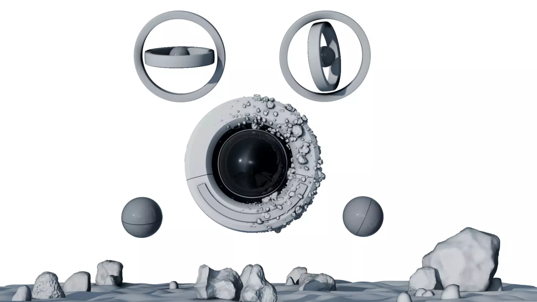 Sci-fi Hardsphere Low-poly 3D model_0