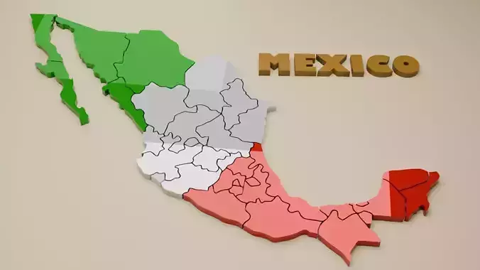 3D mexico map