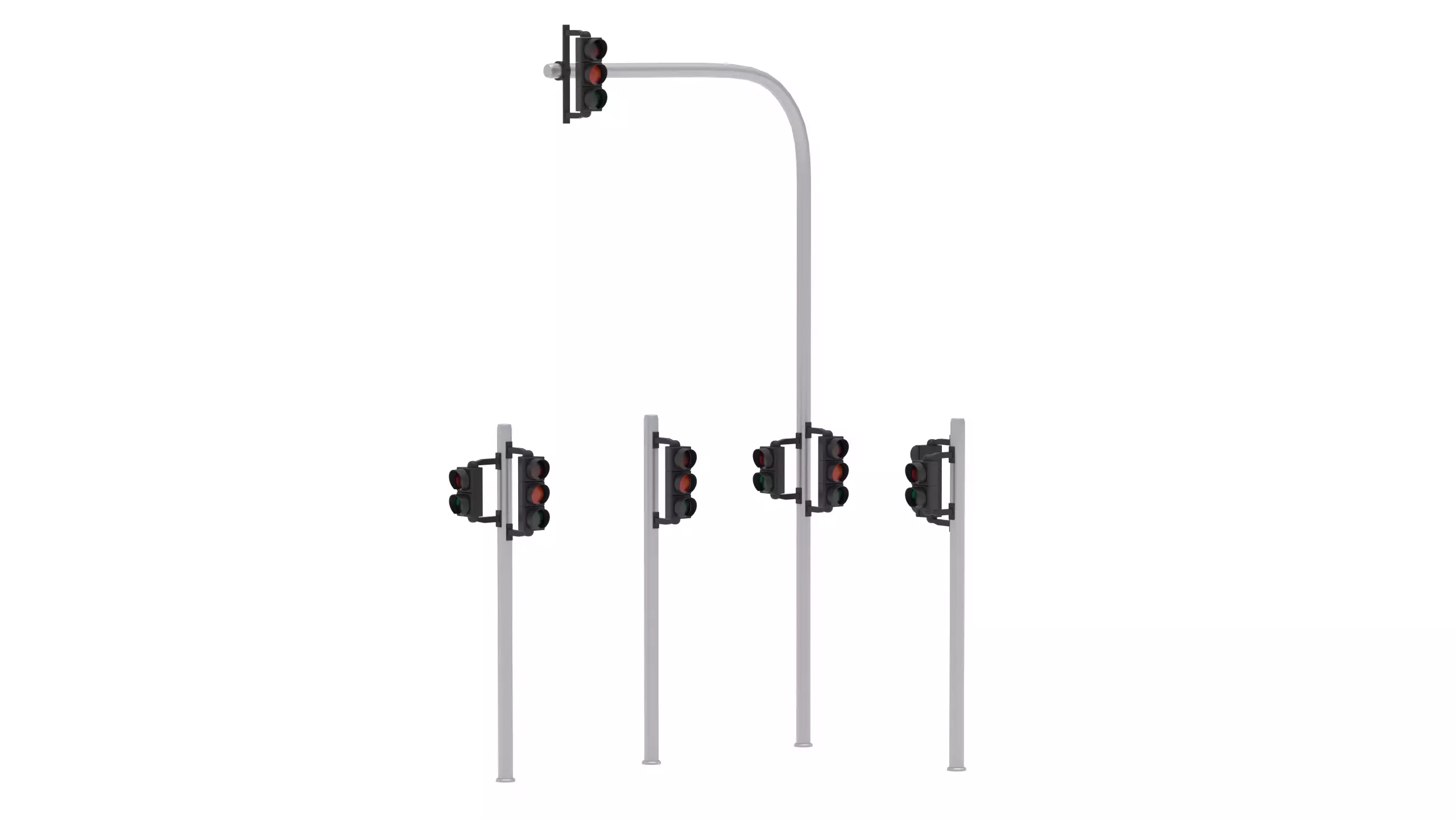 Traffic Light Set 3D model_0