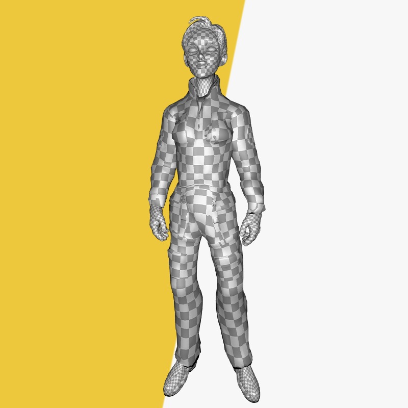 Cartoon Firefighter Character Toon Rescue Low-poly 3D model_27