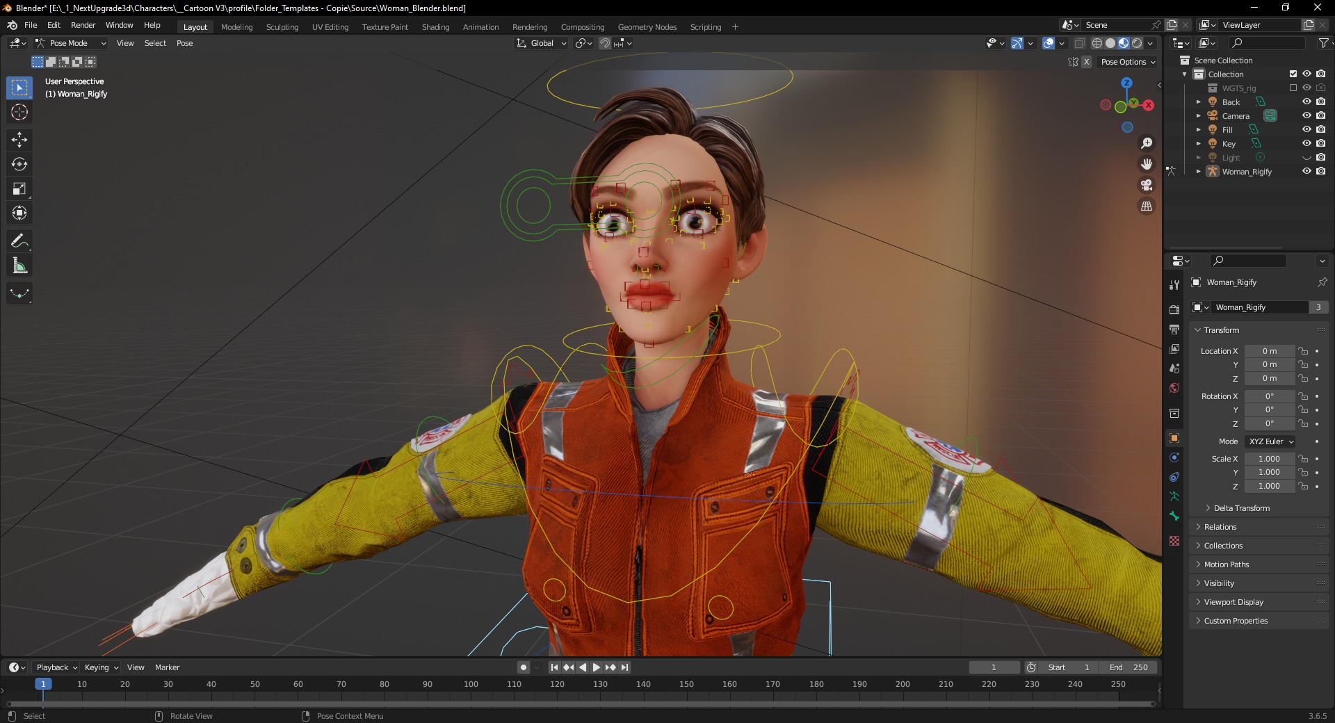 Cartoon Firefighter Character Toon Rescue Low-poly 3D model_11