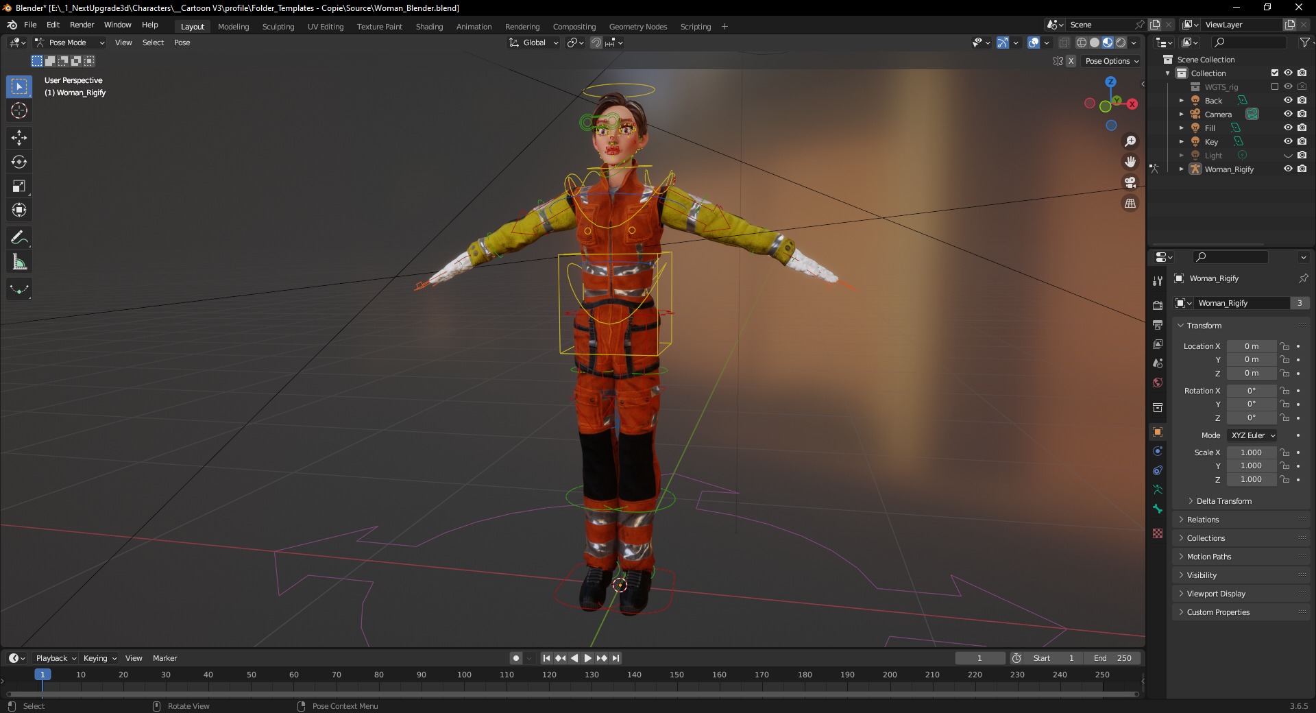 Cartoon Firefighter Character Toon Rescue Low-poly 3D model_12