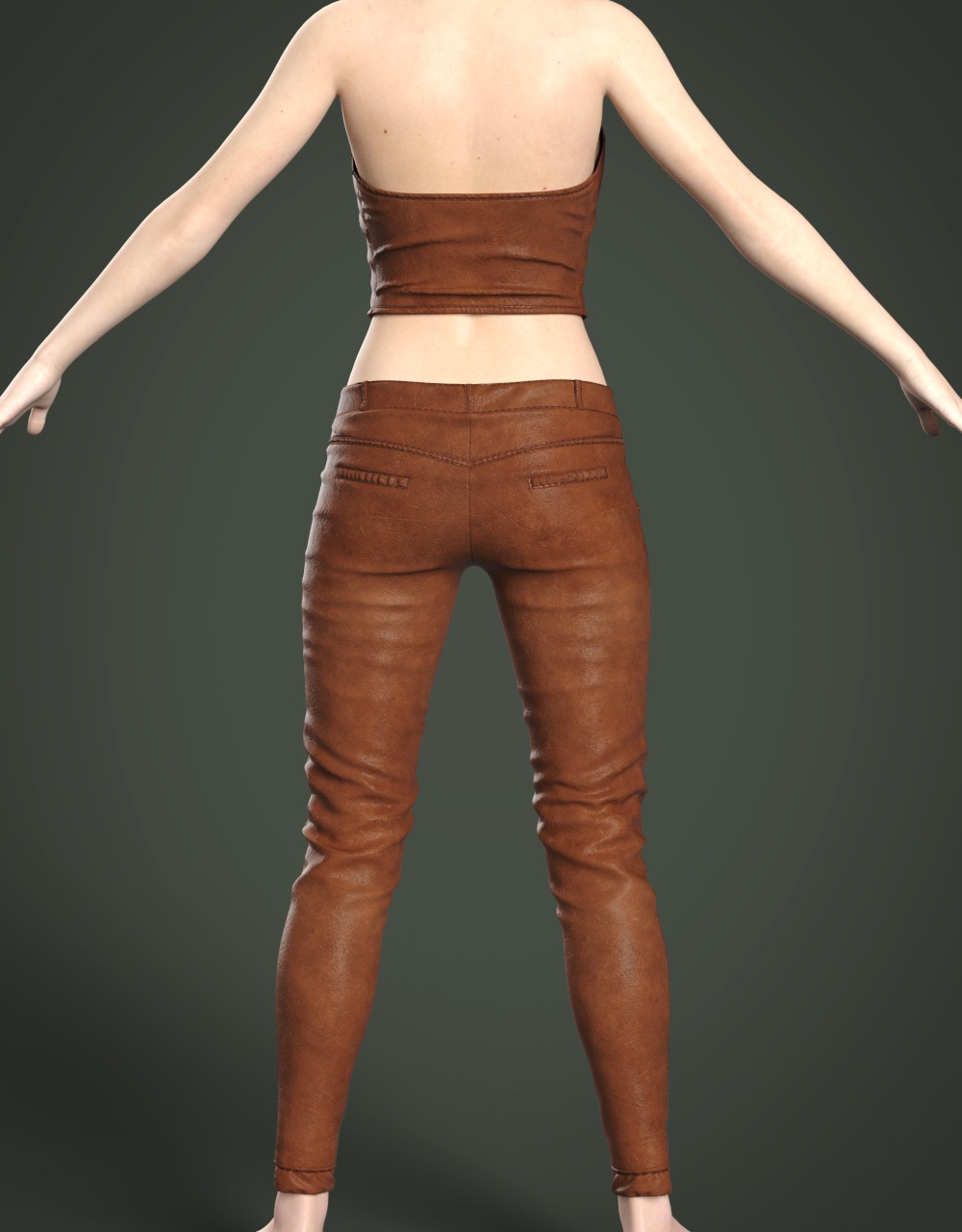 3D model Clothing high-poly Female Leather Costume 3D model_2