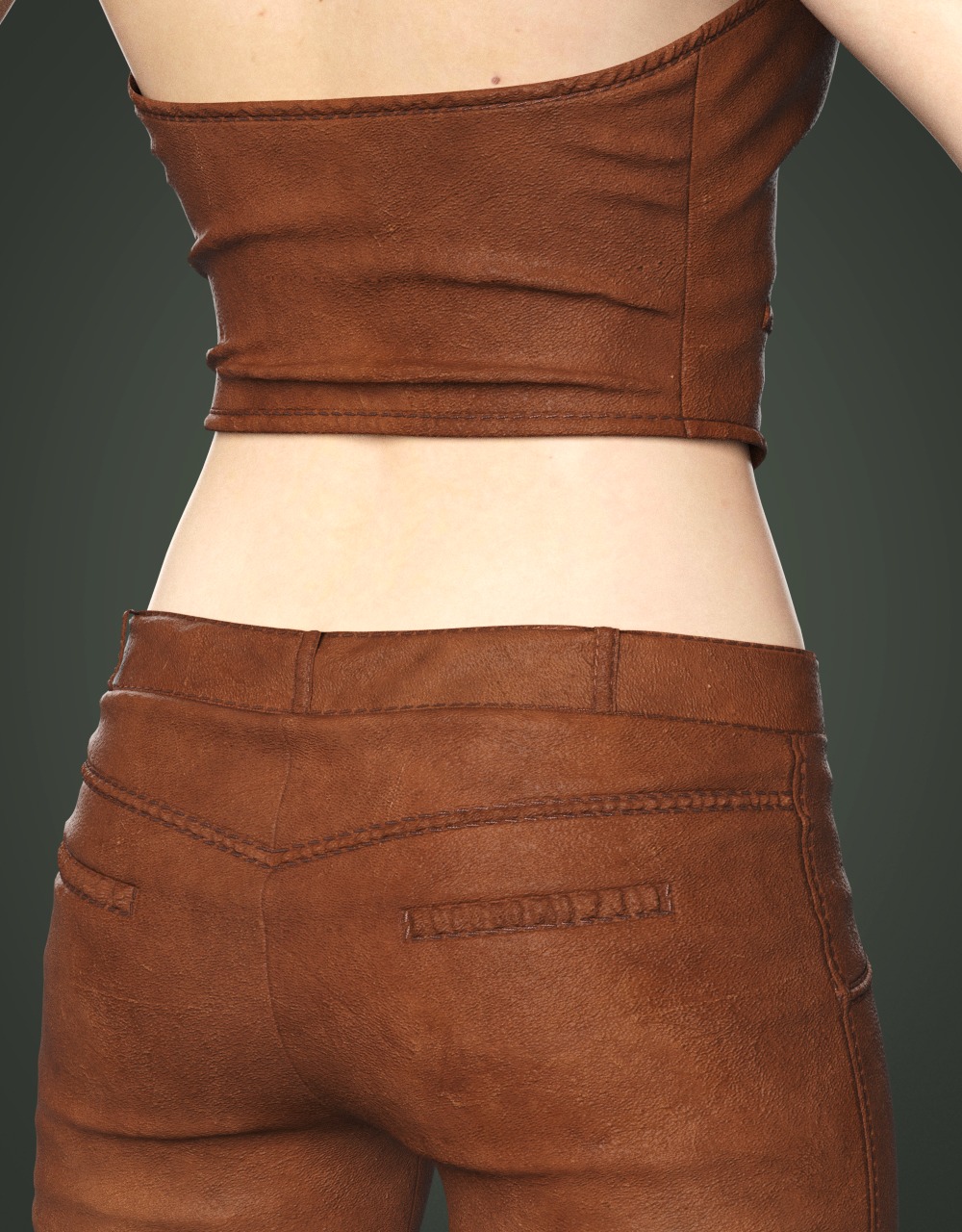 3D model Clothing high-poly Female Leather Costume 3D model_4