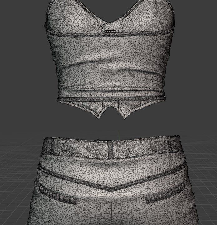 3D model Clothing high-poly Female Leather Costume 3D model_16