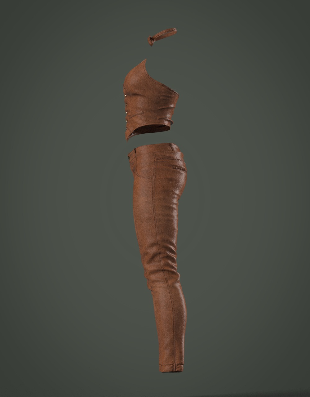 3D model Clothing high-poly Female Leather Costume 3D model_6