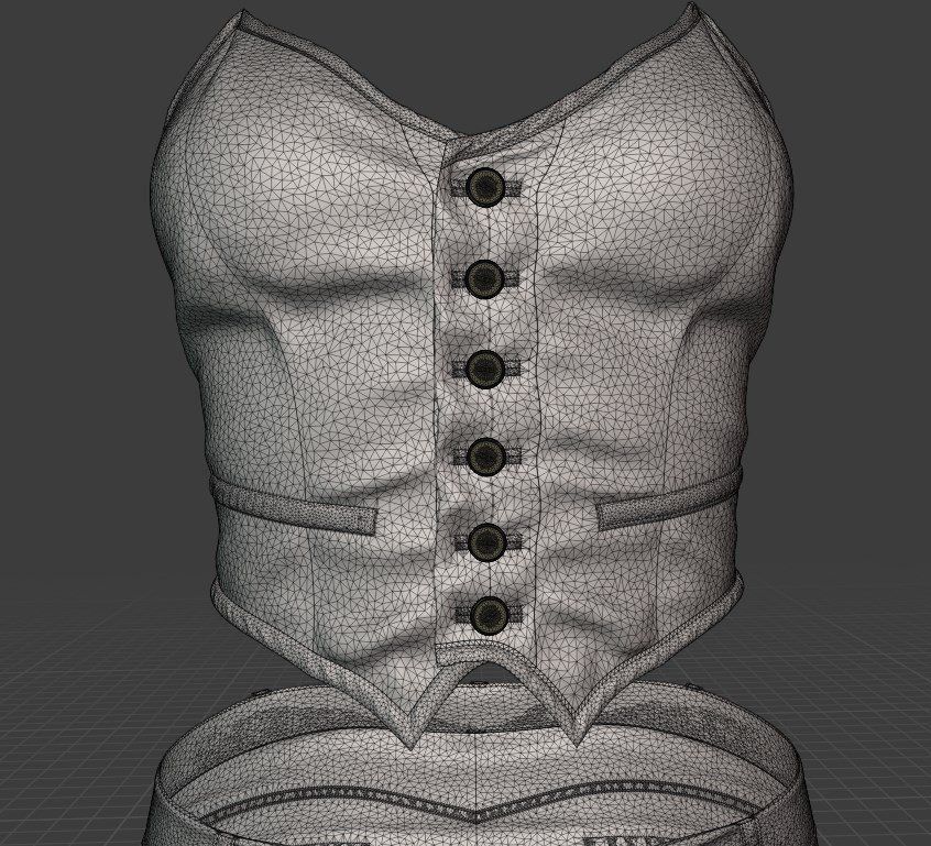 3D model Clothing high-poly Female Leather Costume 3D model_15