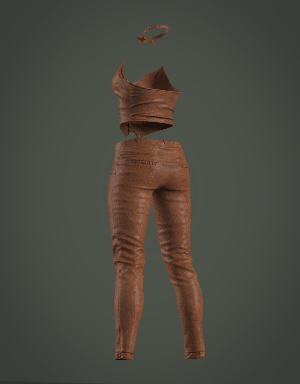 3D model Clothing high-poly Female Leather Costume 3D model_9