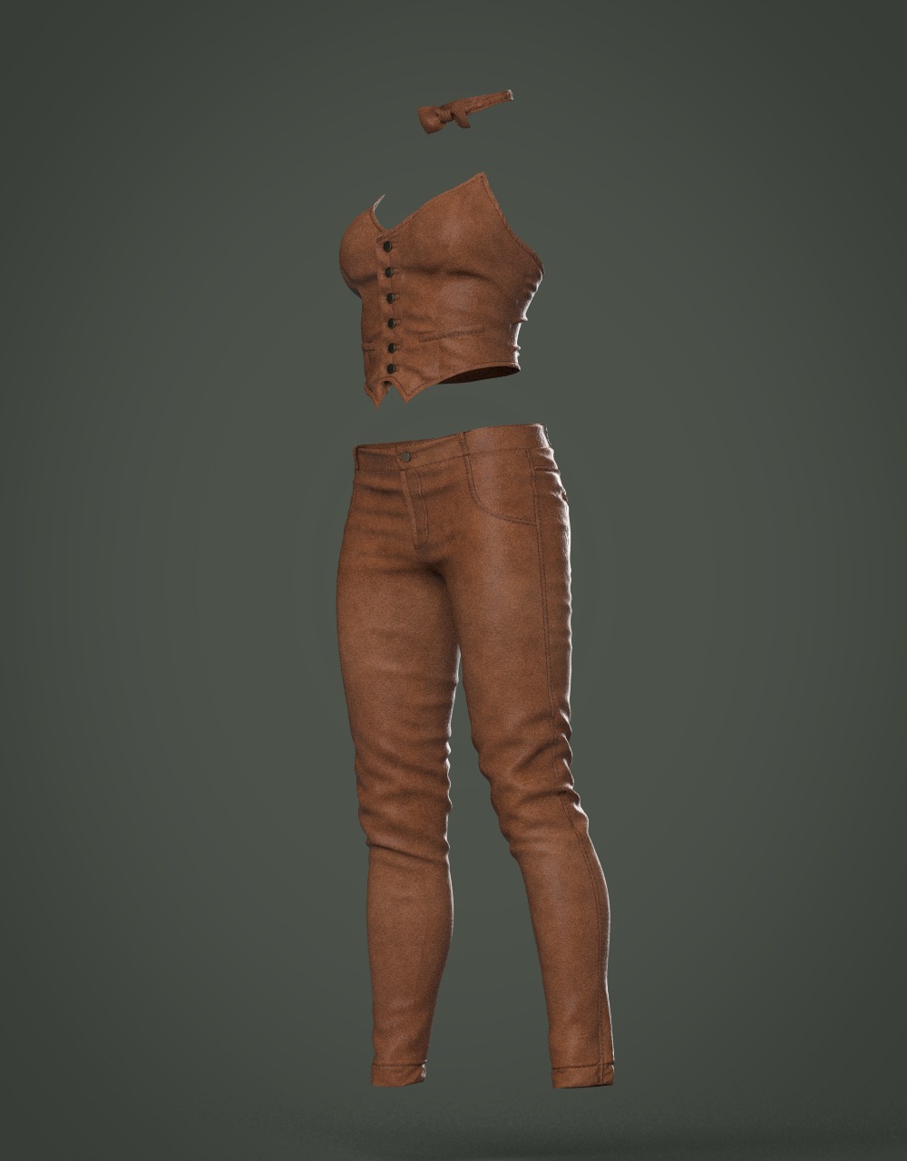 3D model Clothing high-poly Female Leather Costume 3D model_7