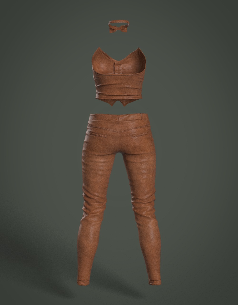 3D model Clothing high-poly Female Leather Costume 3D model_12