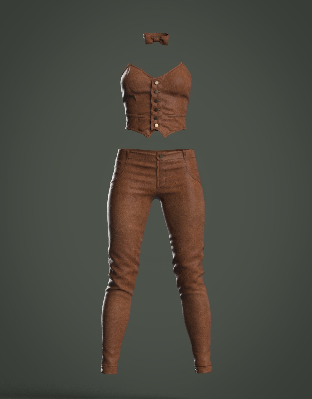3D model Clothing high-poly Female Leather Costume 3D model_5