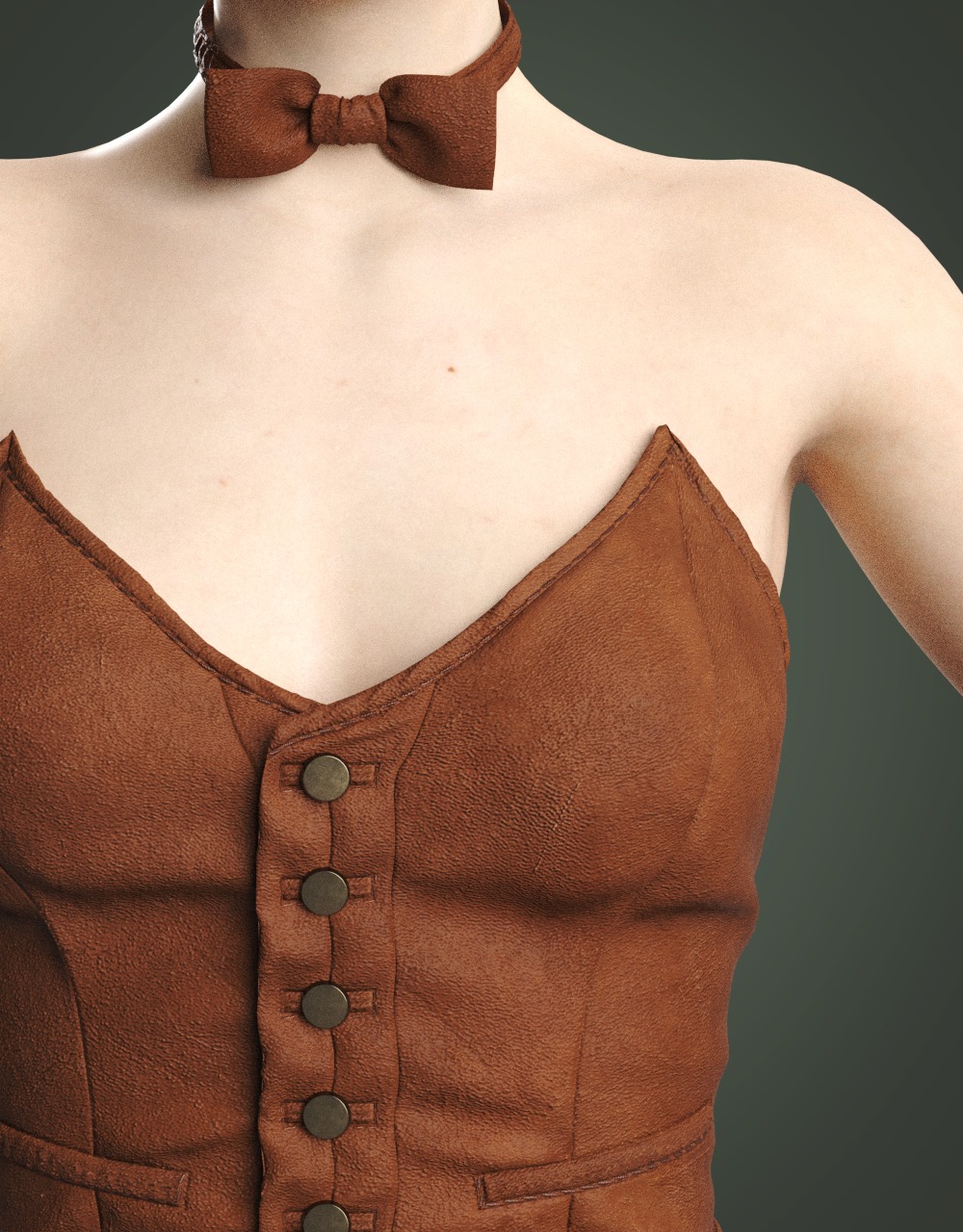 3D model Clothing high-poly Female Leather Costume 3D model_3