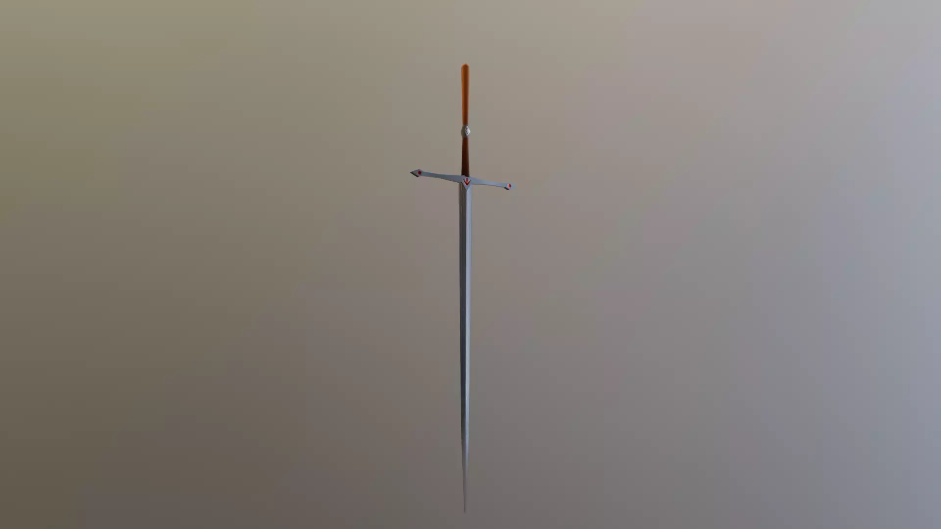 standard sword Low-poly 3D model_0