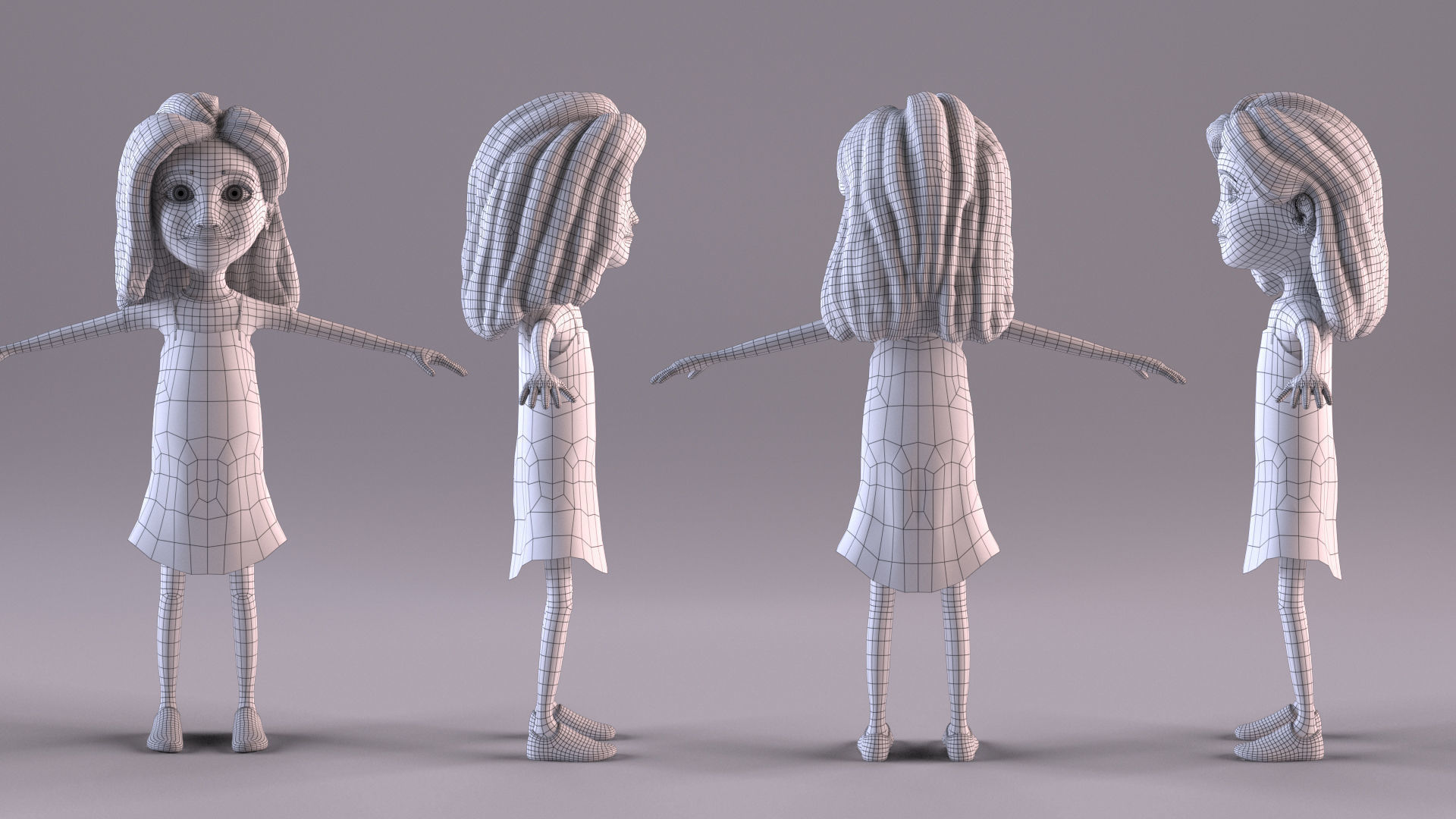 Cartoon Family Pack - 8 Character - No Rig 3D Model Collection_21