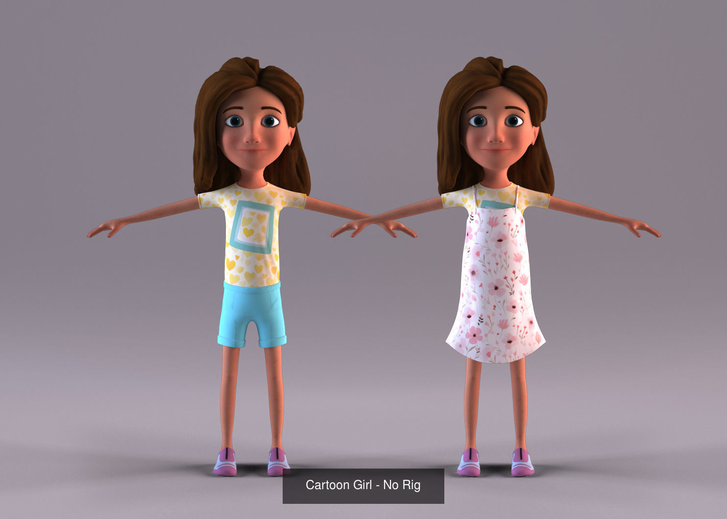 Cartoon Family Pack - 8 Character - No Rig 3D Model Collection_7