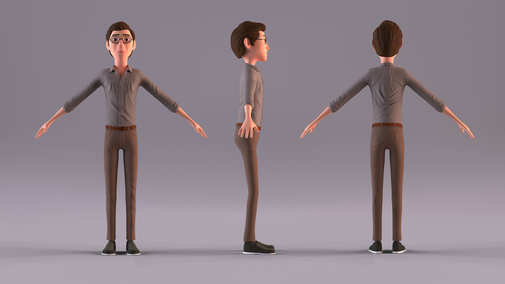 Cartoon Family Pack - 8 Character - No Rig 3D Model Collection_14