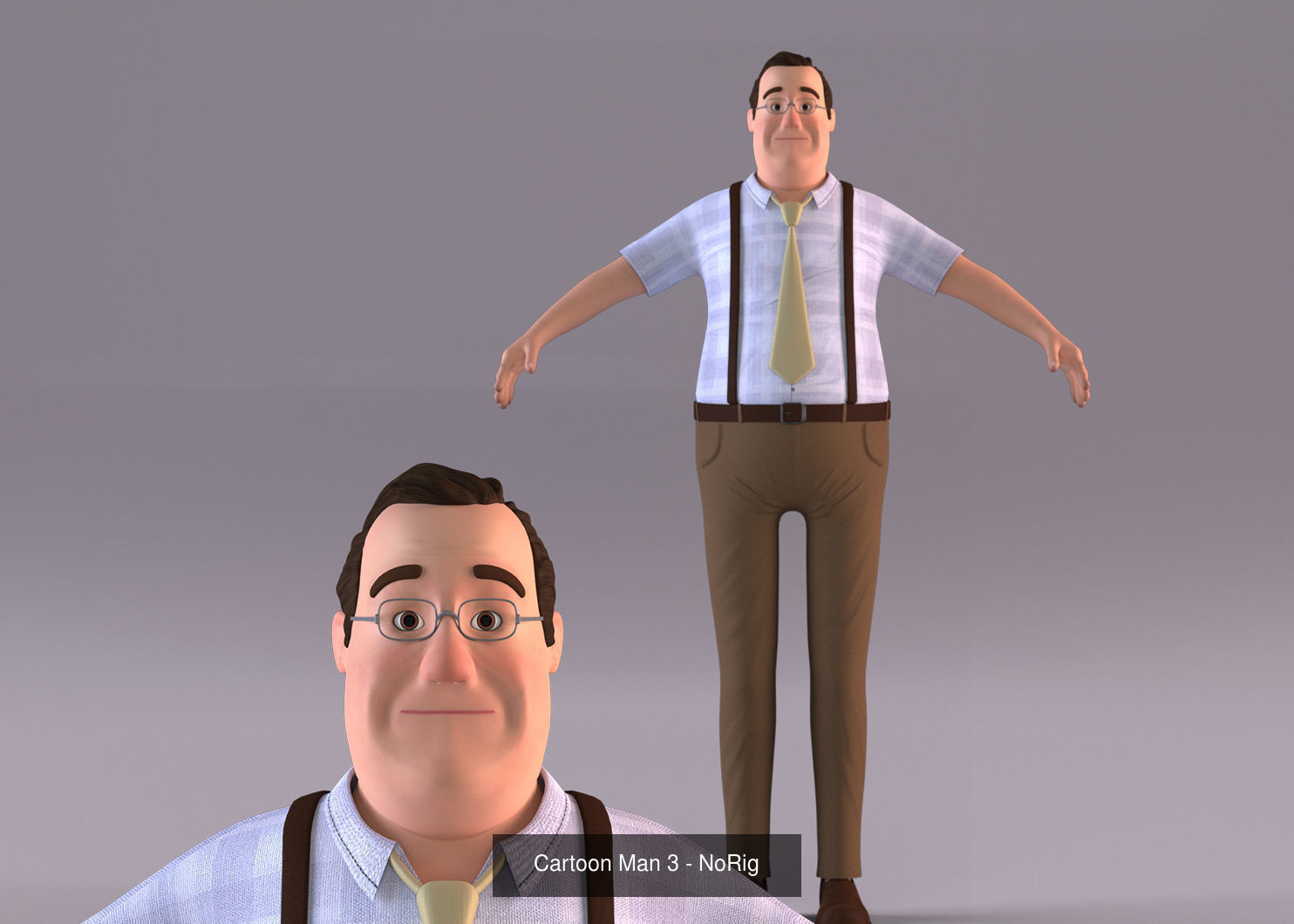 Cartoon Family Pack - 8 Character - No Rig 3D Model Collection_12