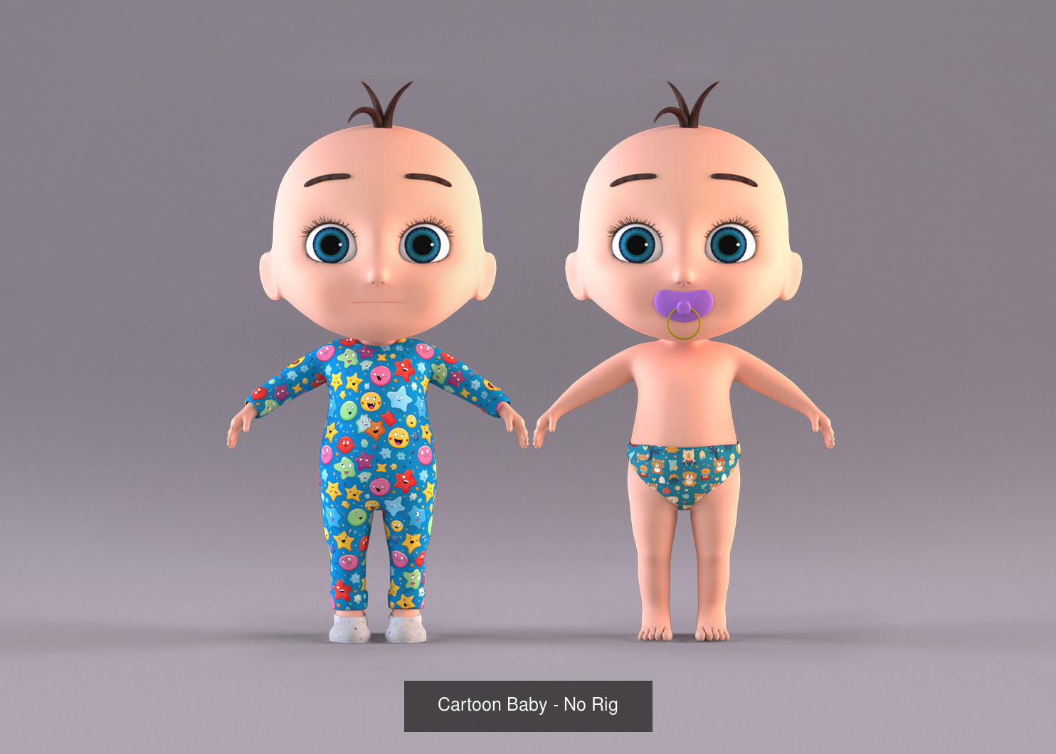 Cartoon Family Pack - 8 Character - No Rig 3D Model Collection_13