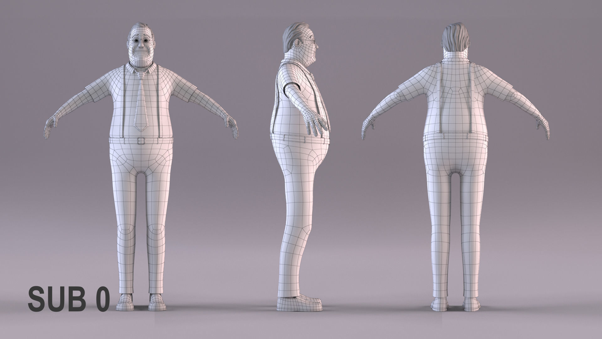 Cartoon Family Pack - 8 Character - No Rig 3D Model Collection_16