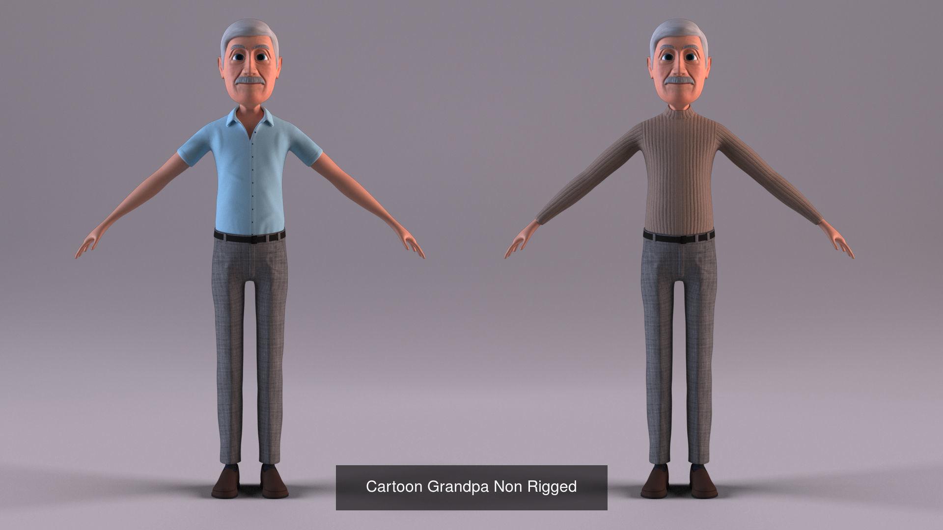 Cartoon Family Pack - 8 Character - No Rig 3D Model Collection_8