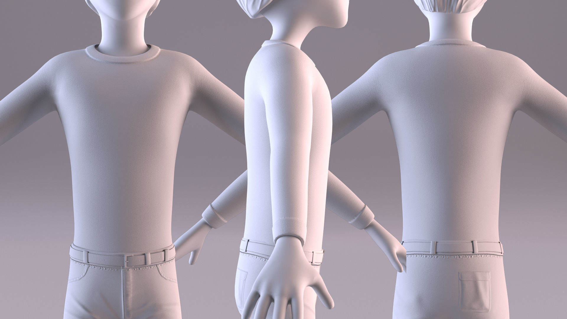 Cartoon Young Man- No Rig Low-poly 3D model_12