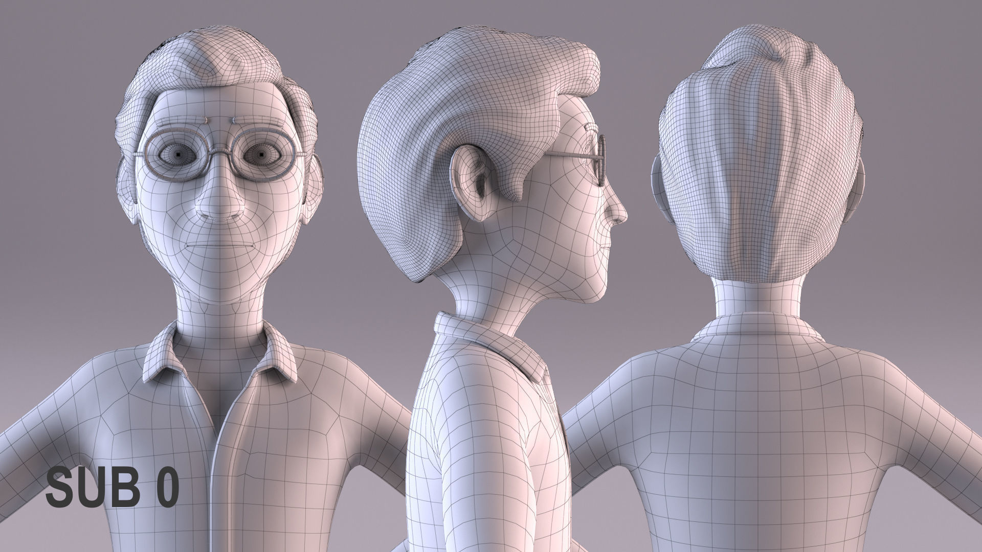 Cartoon Young Man- No Rig Low-poly 3D model_17