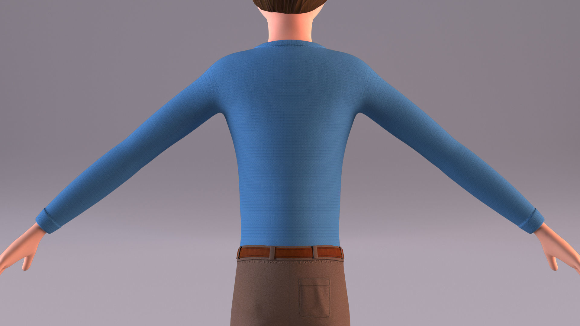 Cartoon Young Man- No Rig Low-poly 3D model_7