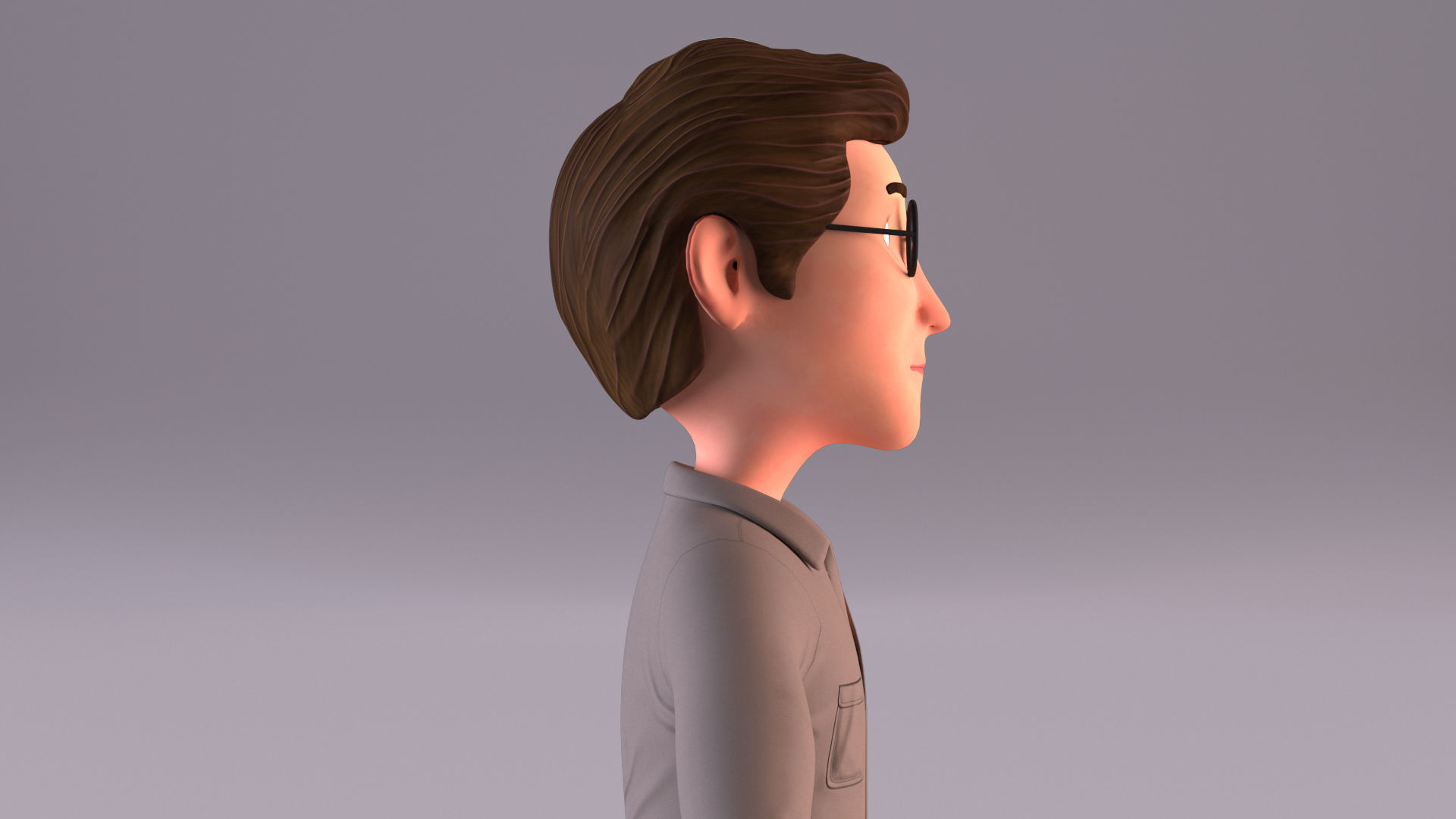 Cartoon Young Man- No Rig Low-poly 3D model_1