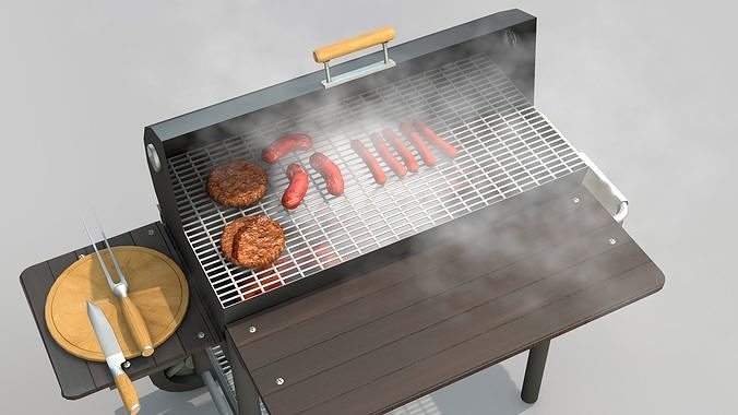 grill barbecue steam 3D model