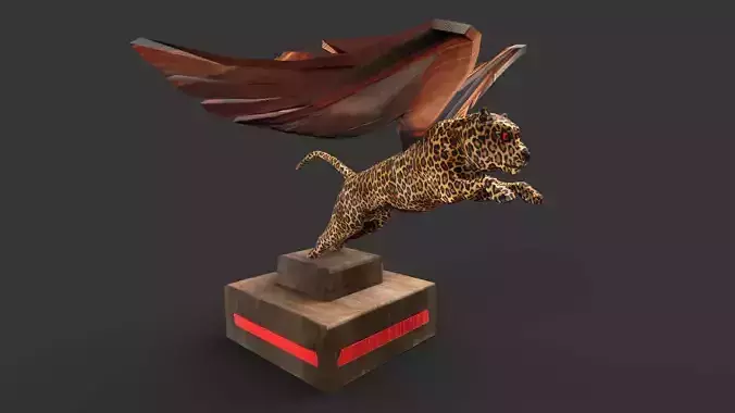 Winged Leopard Statue 