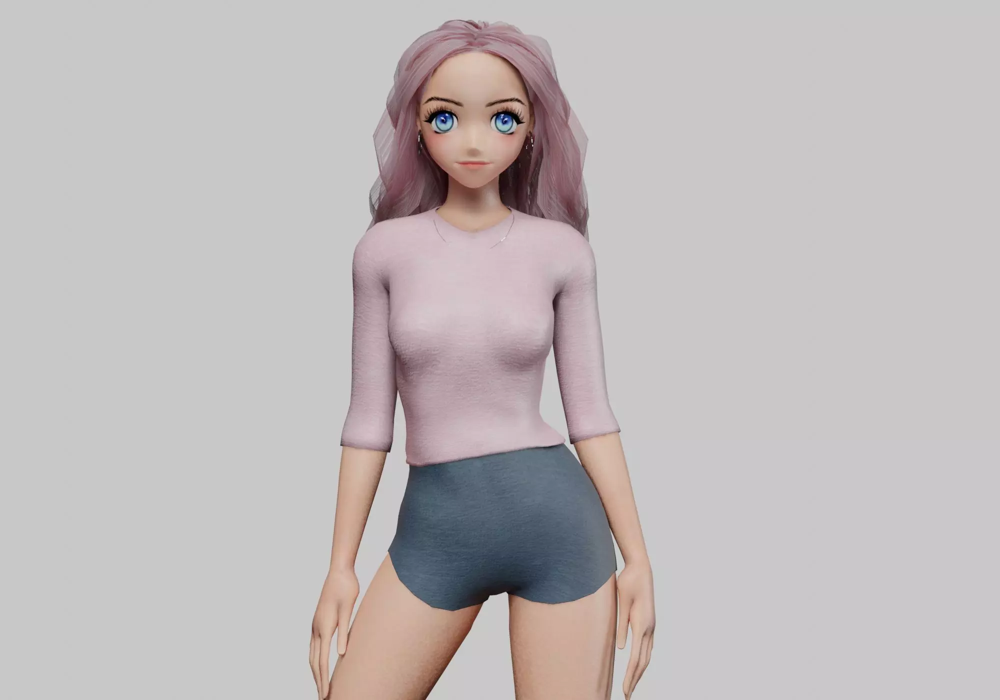 sweet cute girl V33816 Low-poly 3D model