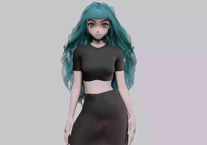 stylized cute girl V40803 