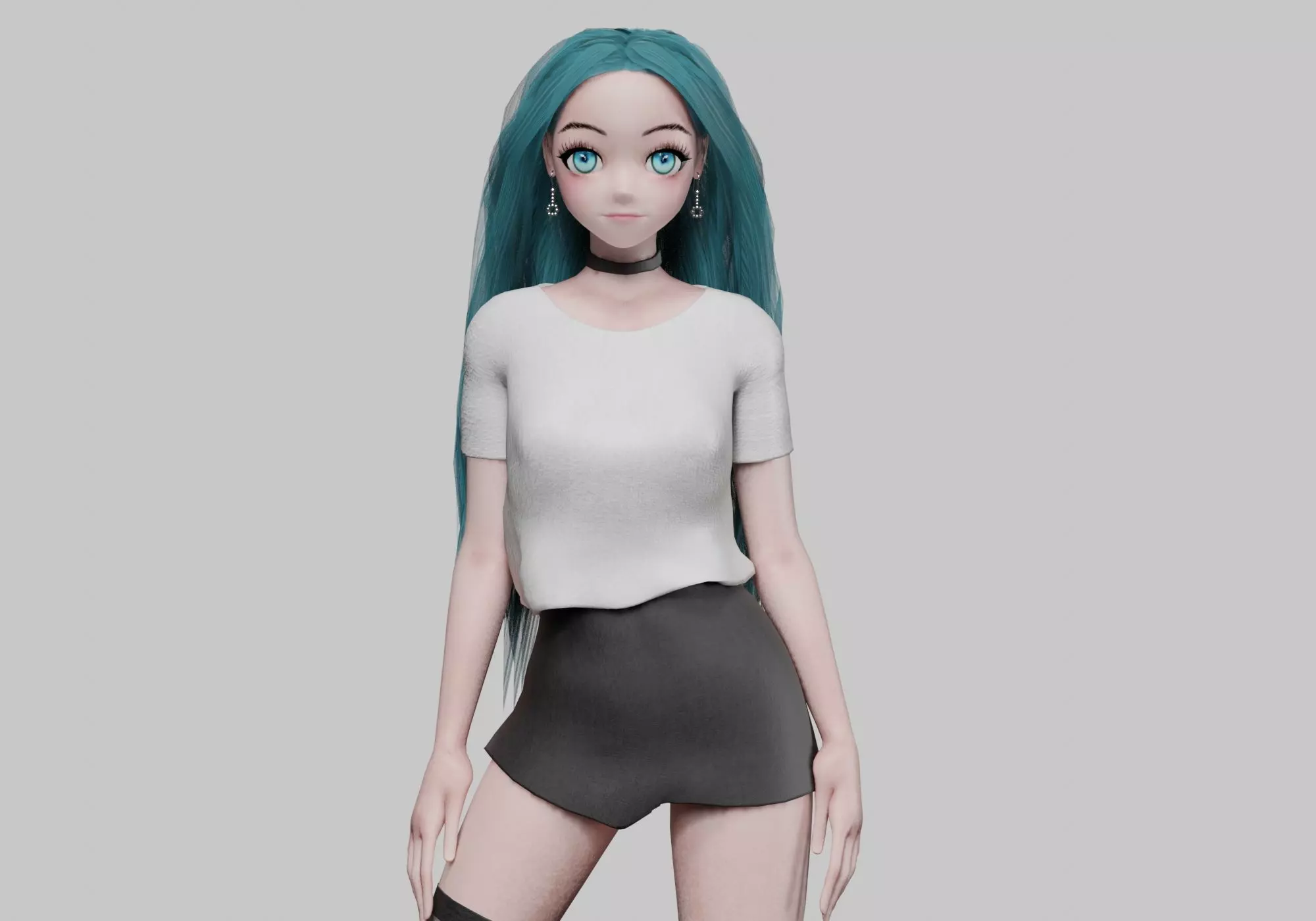 Standard cute girl V35801 Low-poly 3D model