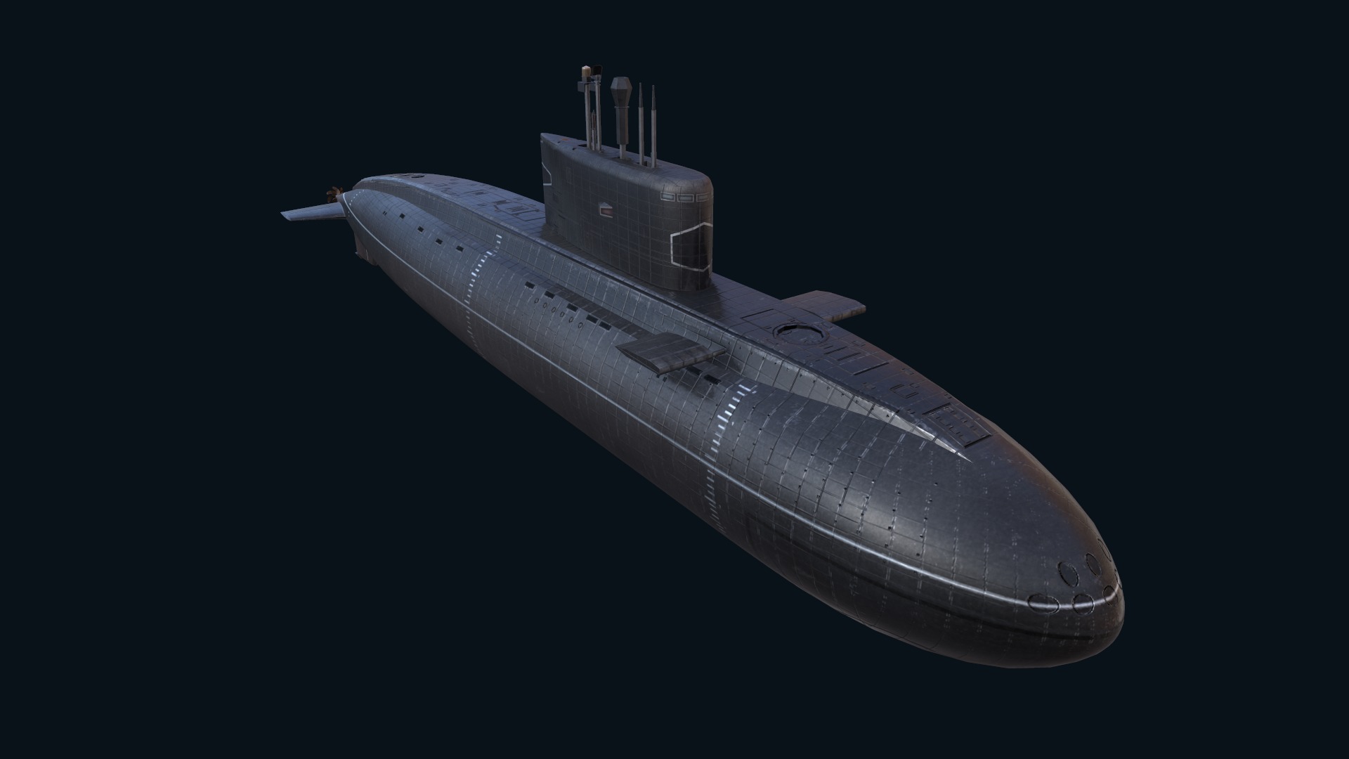 Asset - Army - Submarine - Kilo Class Low-poly 3D model_32