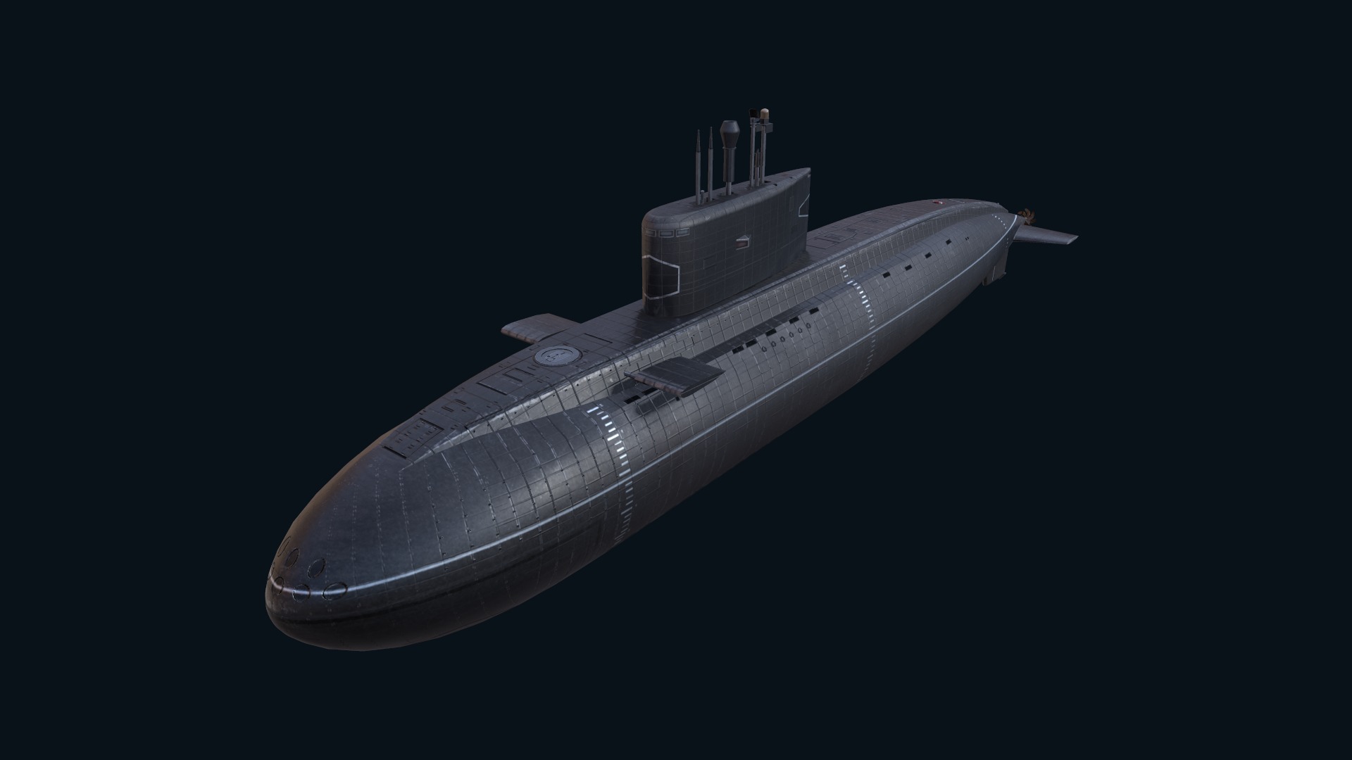 Asset - Army - Submarine - Kilo Class Low-poly 3D model_6