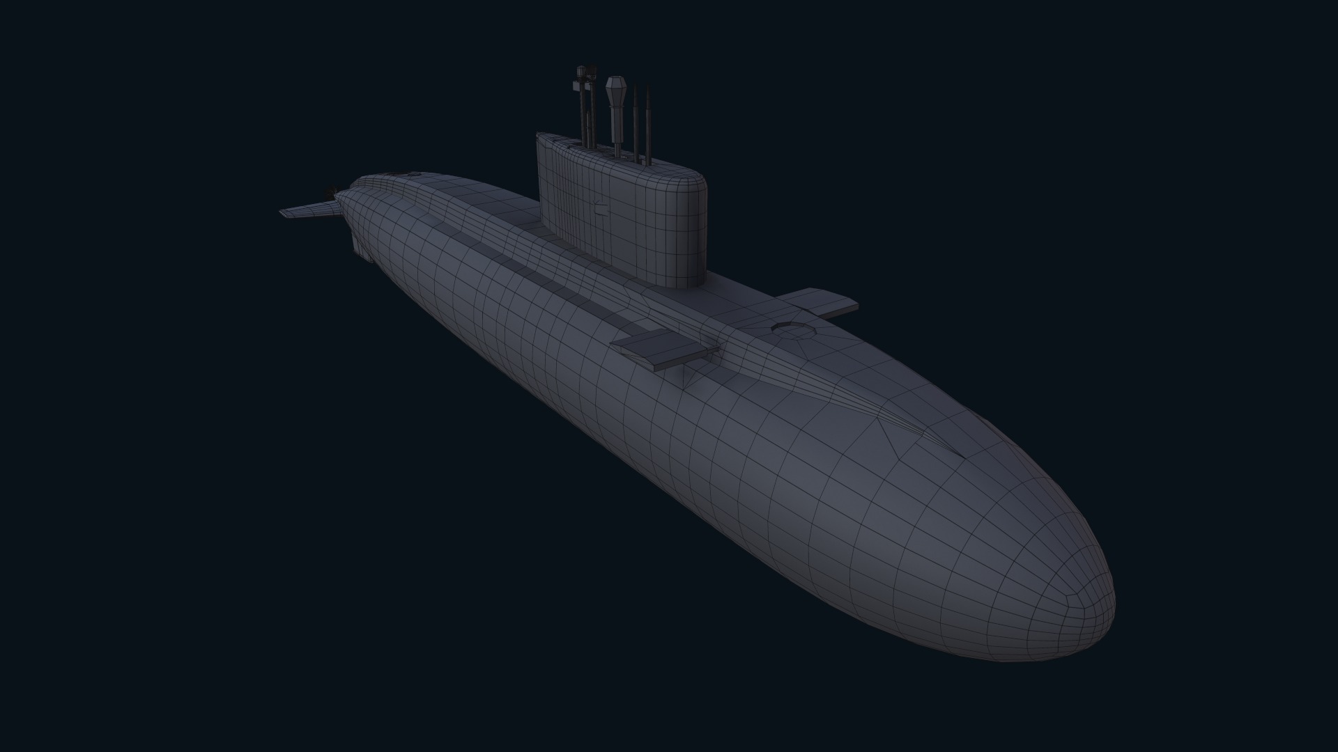 Asset - Army - Submarine - Kilo Class Low-poly 3D model_38