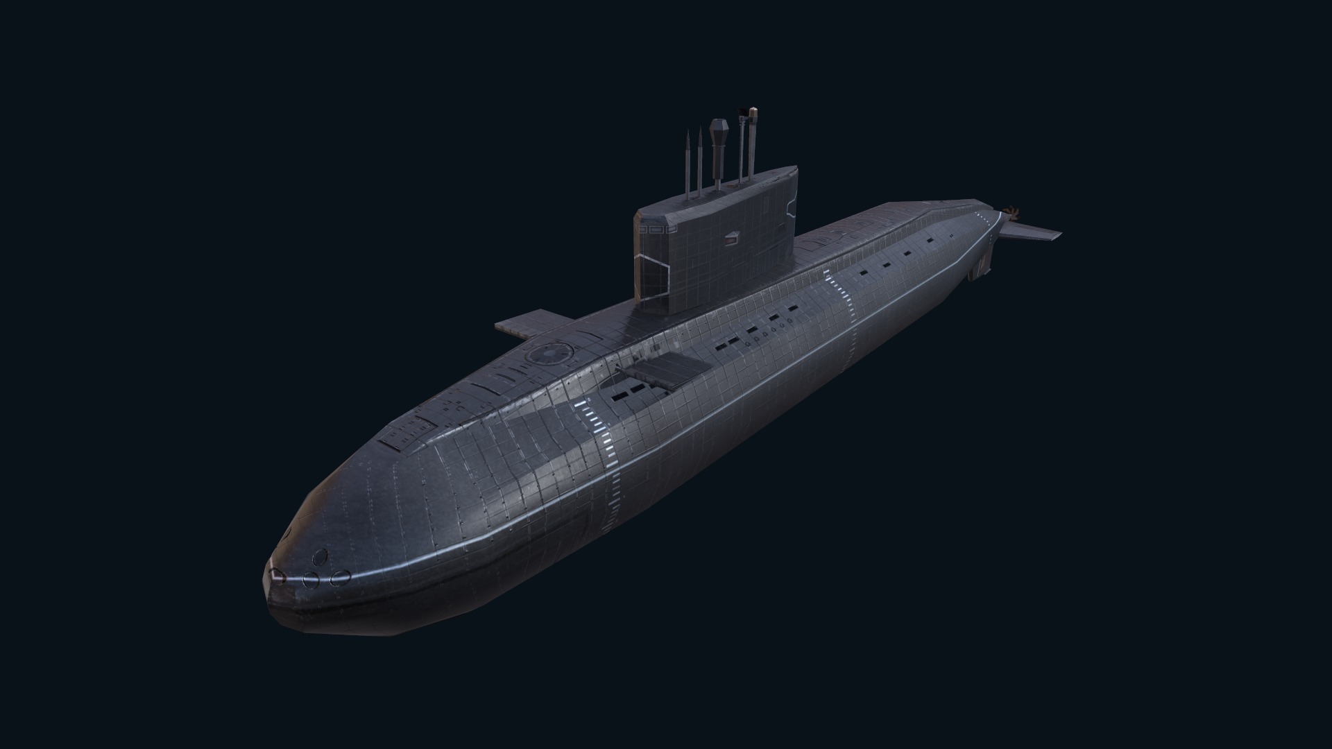 Asset - Army - Submarine - Kilo Class Low-poly 3D model_54