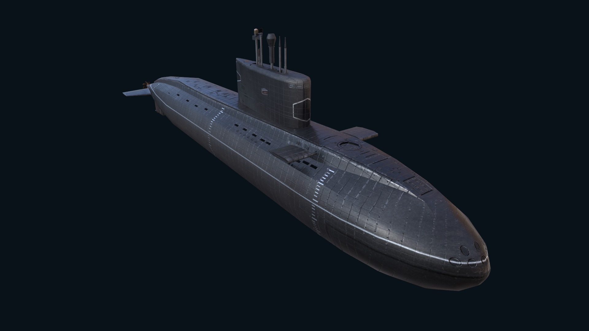 Asset - Army - Submarine - Kilo Class Low-poly 3D model_44