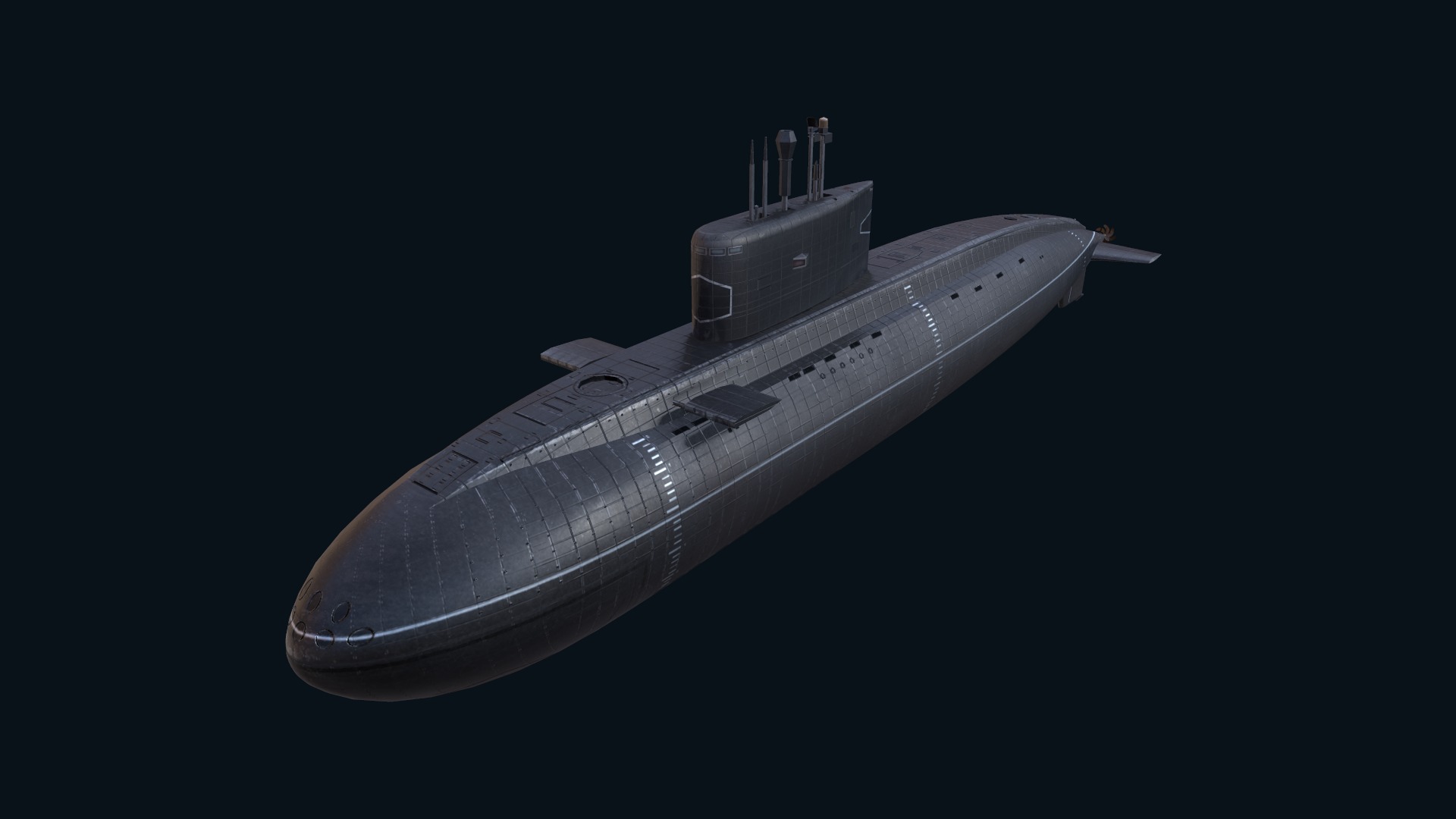 Asset - Army - Submarine - Kilo Class Low-poly 3D model_30