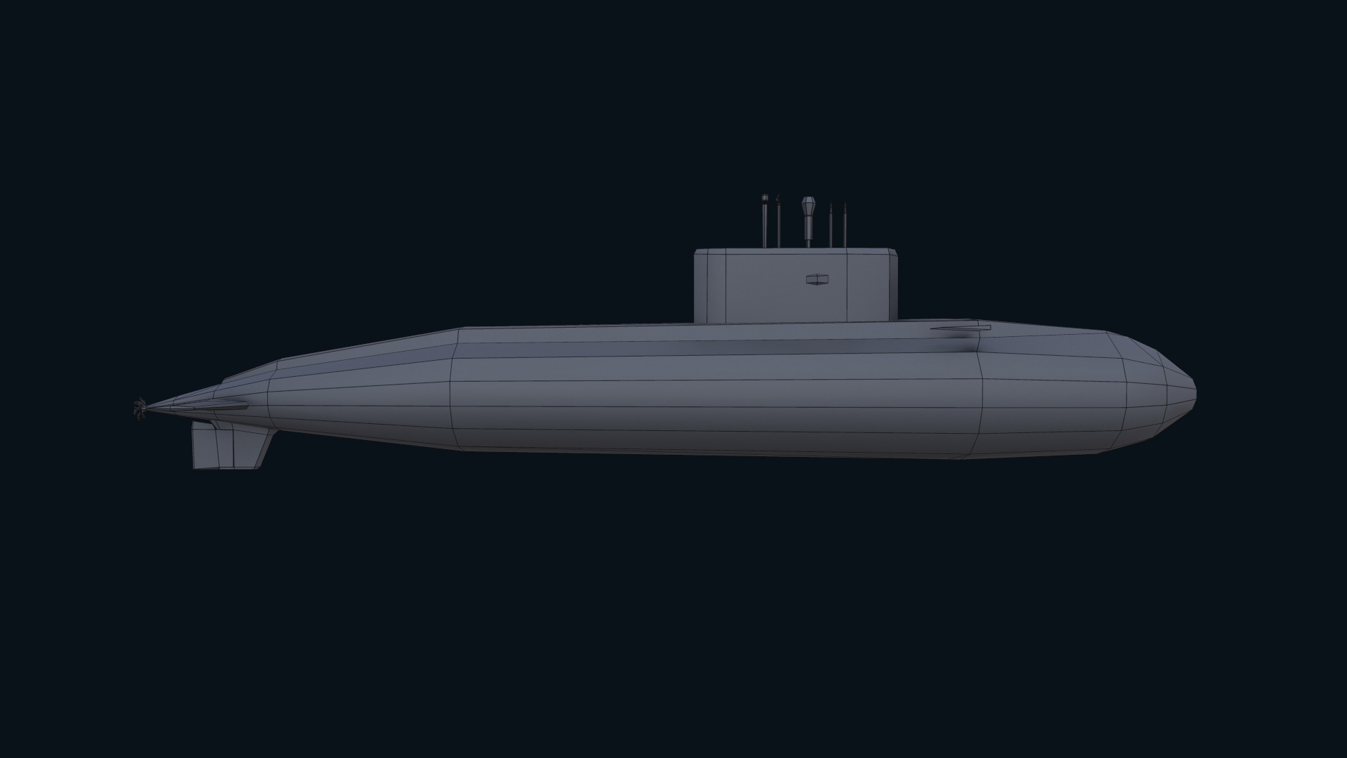 Asset - Army - Submarine - Kilo Class Low-poly 3D model_63